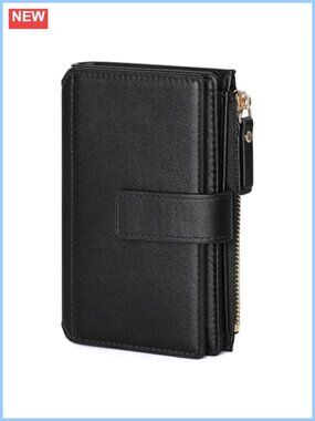 RFID Blocking PU Leather Wallet 16 Card Slots ID Window Coin Pocket